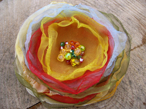 Brož - květ - organza — foto 2