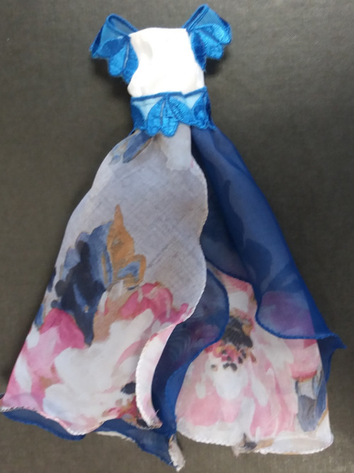 Modro-bílé šatičky pro panenku Barbie — foto 2