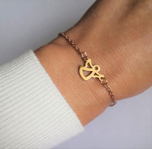 Ocelový náramek*andělský*rosegold — foto 3