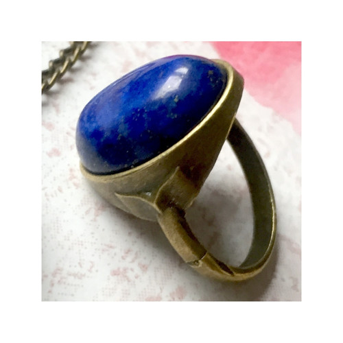 Vintage prsten s lapisem lazuli — foto 4