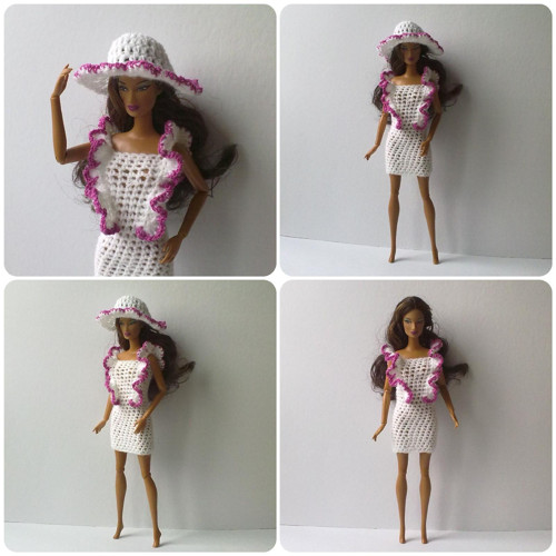 Oblečky pro Barbie - šaty, klobouk — foto 2