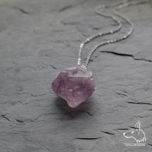 Ametystový náhrdelník - rough crystal — foto 2
