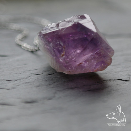 Ametystový náhrdelník - rough crystal — foto 2