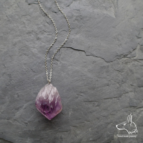 Ametystový náhrdelník - rough crystal — foto 3