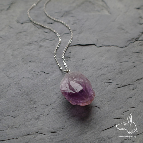 Ametystový náhrdelník - rough crystal — foto 4
