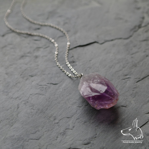 Ametystový náhrdelník - rough crystal — foto 5