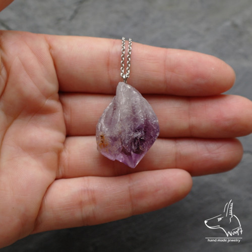 Ametystový náhrdelník - rough crystal — foto 6