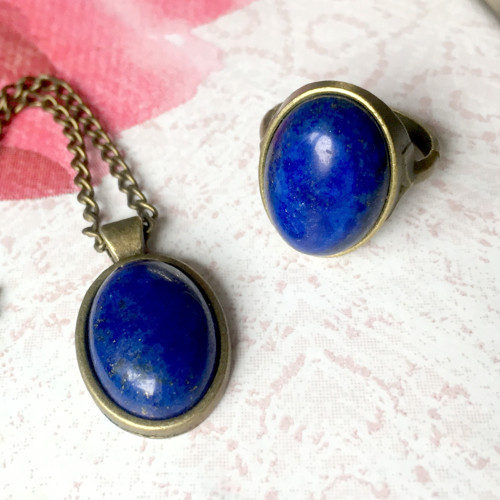 Vintage set šperkú s lapisem lazuli — foto 5