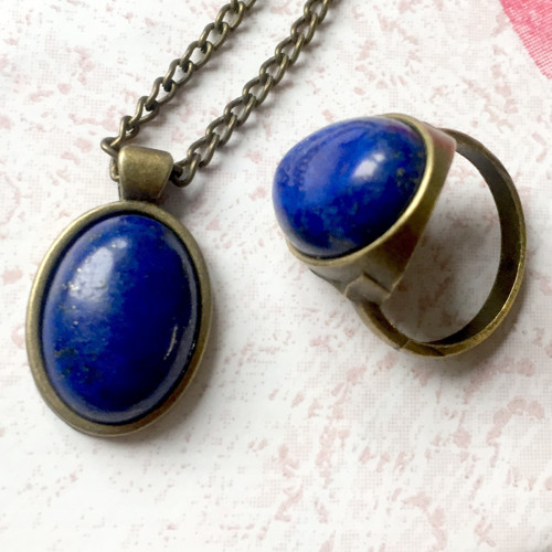 Vintage set šperkú s lapisem lazuli — foto 4