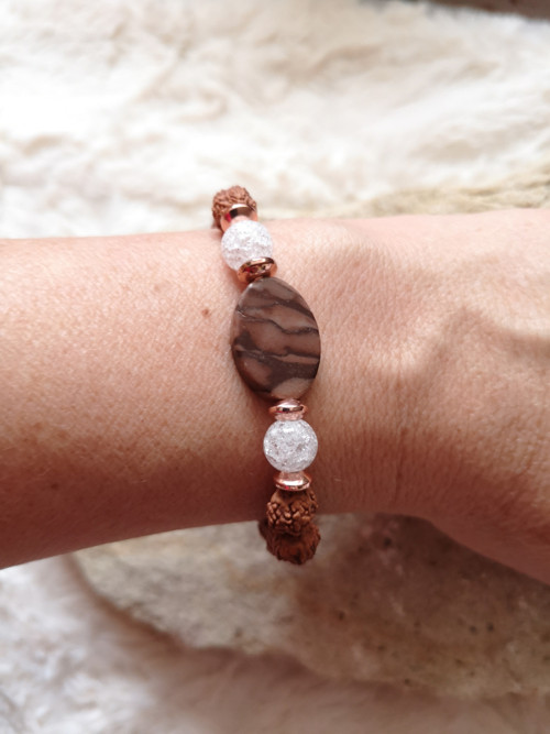 Rudraksha, křišťál, rodonit, hematit — foto 2