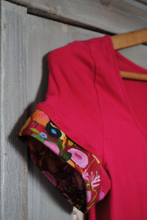 "Pink Fox", UPCYKLING prodloužené triko — foto 6