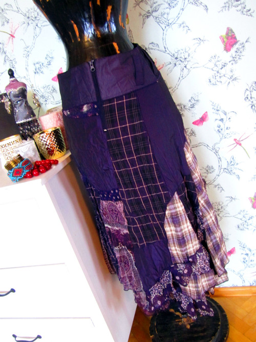 Sukně patchwork ve violetu — foto 2