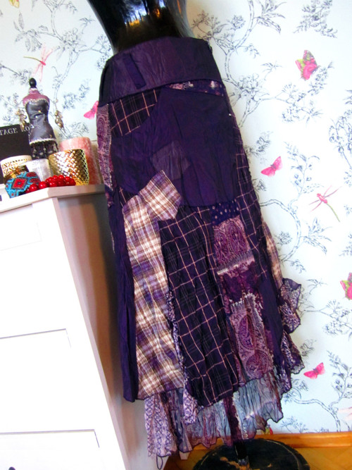 Sukně patchwork ve violetu — foto 4