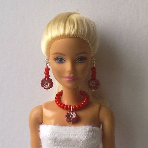 Šperky pro Barbie - náhrdelník, náušnice — foto 3
