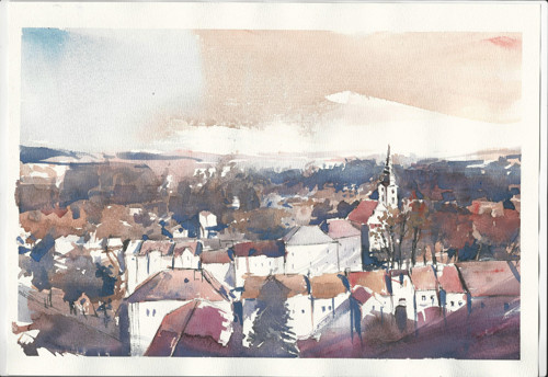 Město Chýnov, Akvarel or. Dlabal — foto 3