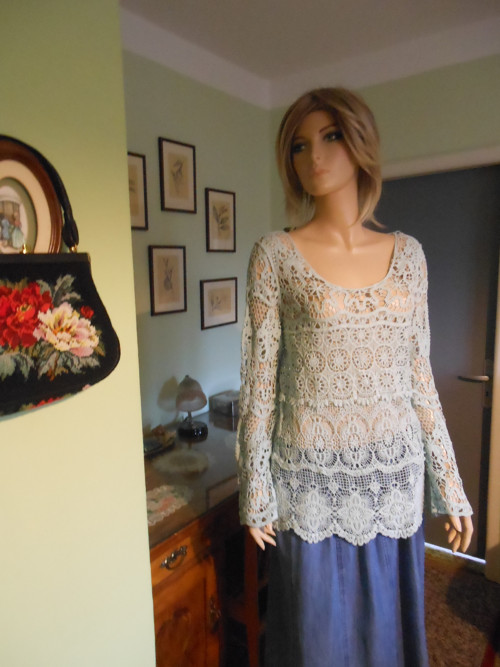 Boho krajková tunika, vel.S — foto 2