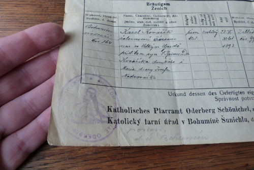 Listina oddavací, dokument 1923 — foto 3