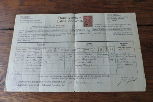 Listina oddavací, dokument 1923 — foto 2