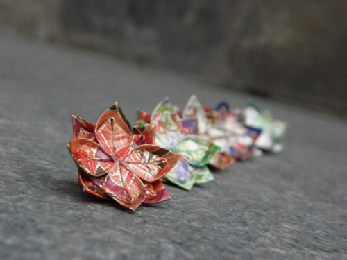 Lotus - origami brož — foto 2