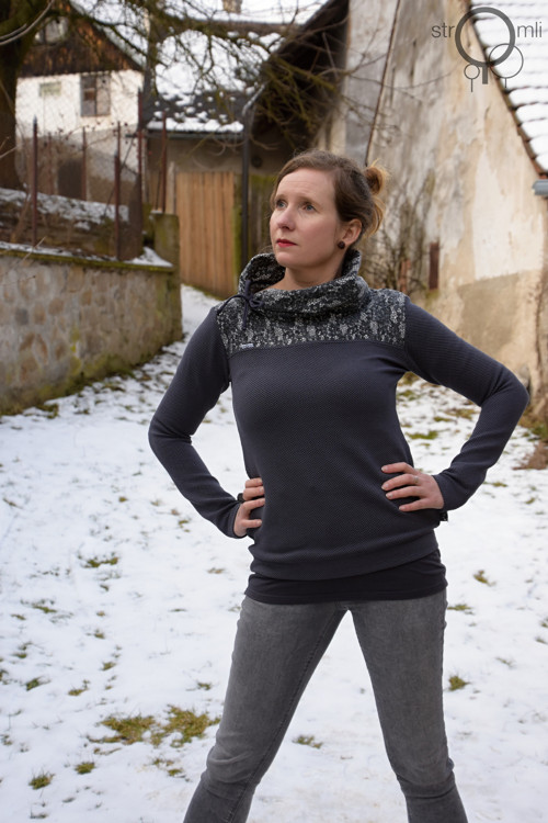 Šedá mikina s límcem, vel. M — foto 5