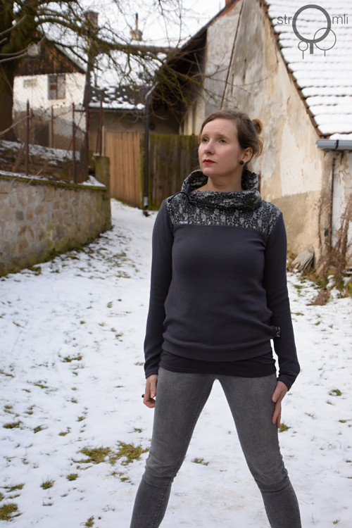 Šedá mikina s límcem, vel. L — foto 3