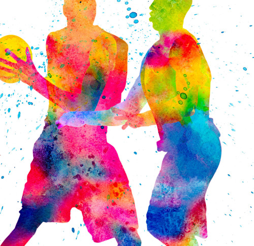 Hráči basketbalu II - Tisk na grafický papír — foto 5