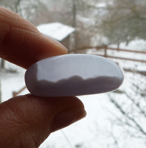 Chalcedon modrý krajkový - 3,1 cm - Extra — foto 6