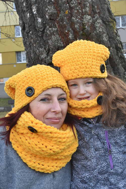 Šála + čepice - žlutá — foto 4
