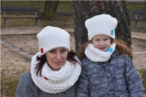 Čepice a nákrčník - bílá — foto 4