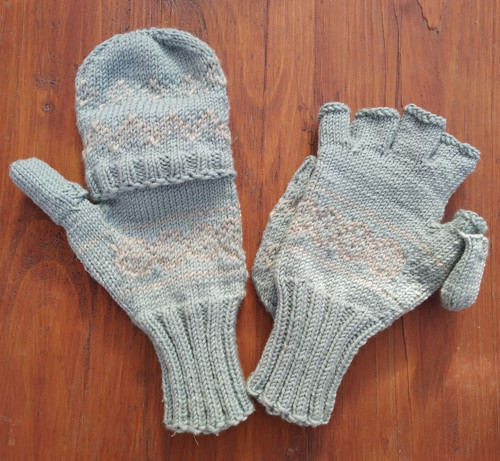 Odklápěcí palčáky - merino se vzorem — foto 2