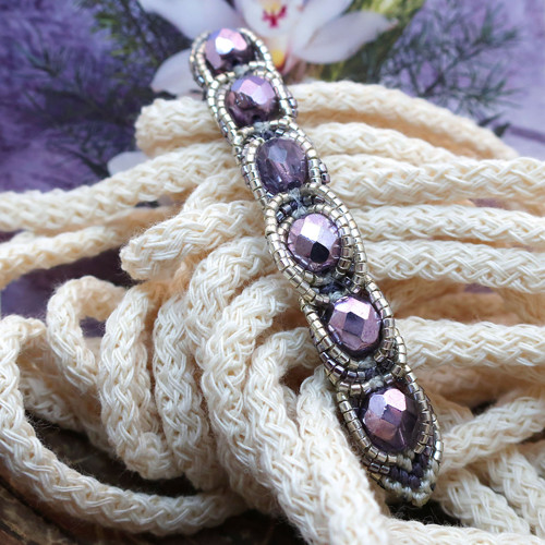 Macramé spona Magdaléna fialová — foto 2