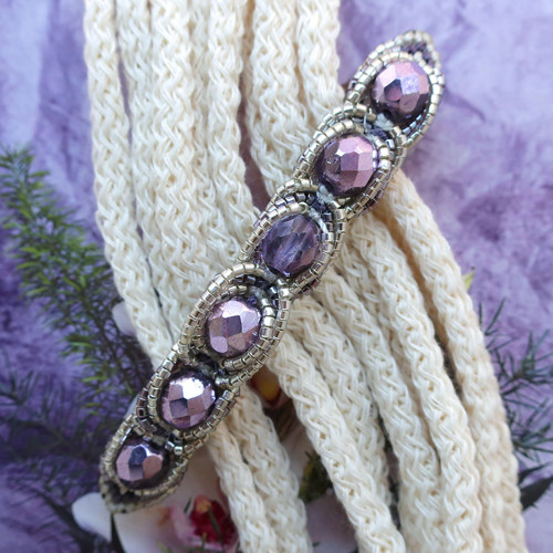 Macramé spona Magdaléna fialová — foto 3