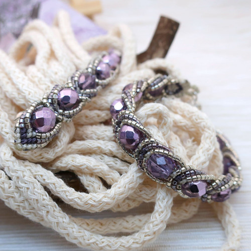 Macramé spona Magdaléna fialová — foto 5