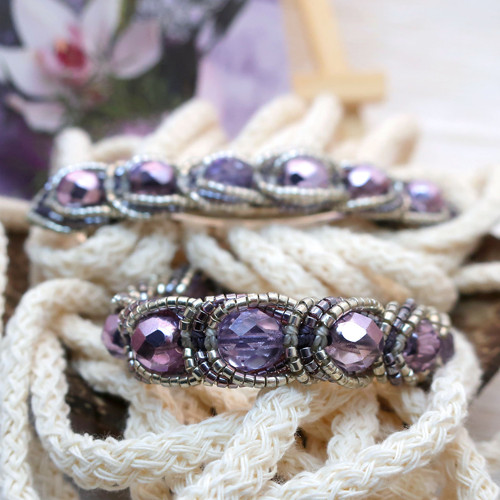 Macramé spona Magdaléna fialová — foto 6