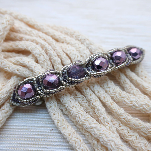 Macramé spona Magdaléna fialová — foto 4