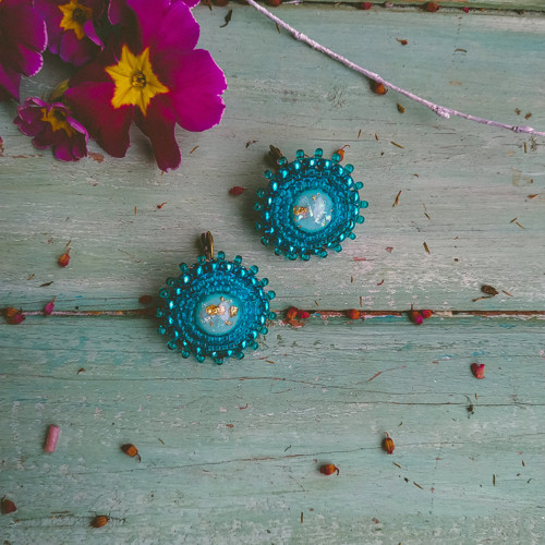 Sparkly earrings n.14 - vyšívané náušnice — foto 3
