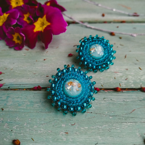 Sparkly earrings n.14 - vyšívané náušnice — foto 2