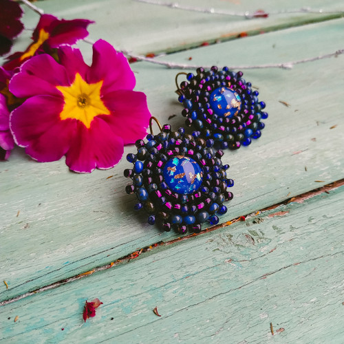 Sparkly earrings n.18 - vyšívané náušnice — foto 3