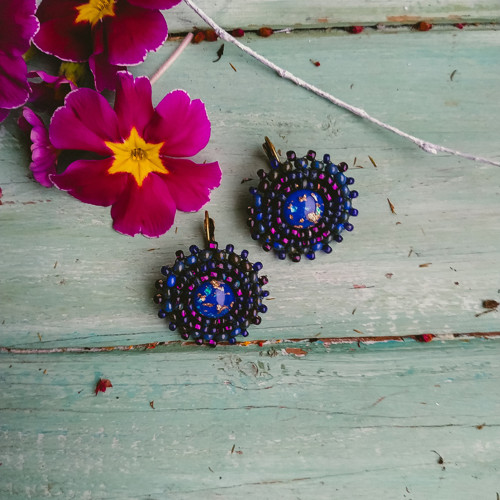 Sparkly earrings n.18 - vyšívané náušnice — foto 4