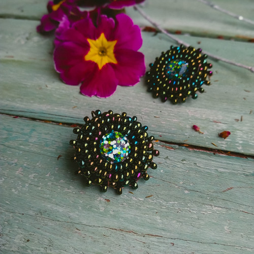 Sparkly earrings n.19 - vyšívané náušnice — foto 3