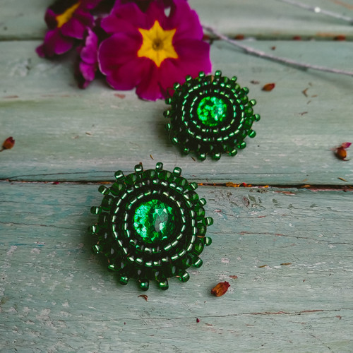 Sparkly earrings n.21 - vyšívané náušnice — foto 3