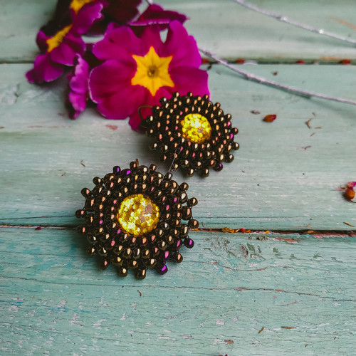 Sparkly earrings n.22 - vyšívané náušnice — foto 2