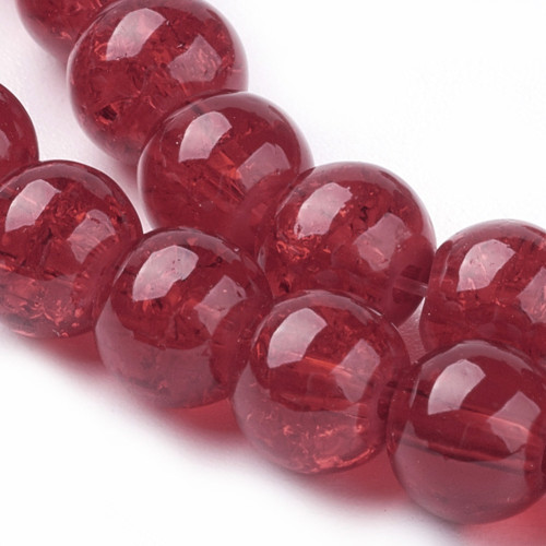 Práskané tmavě červené korálky 6mm/30ks — foto 3