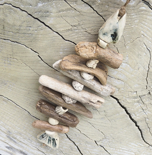 Závěs - ryba driftwood a keramika — foto 3