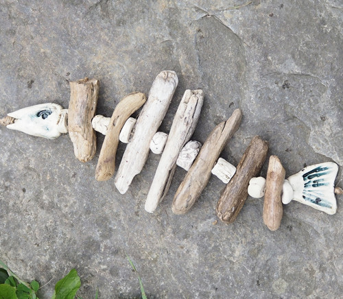 Závěs - ryba driftwood a keramika — foto 4