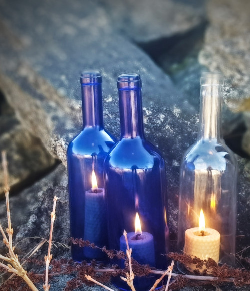 Lampa z lahve - modrá — foto 3