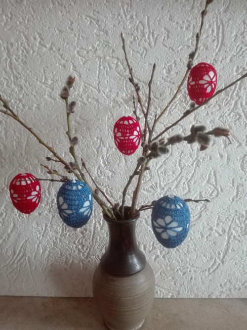 Velikonoční vajíčka háčkovaná - červená — foto 3