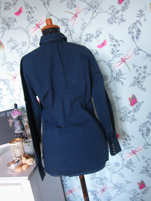 Košile vintage dark blue — foto 4