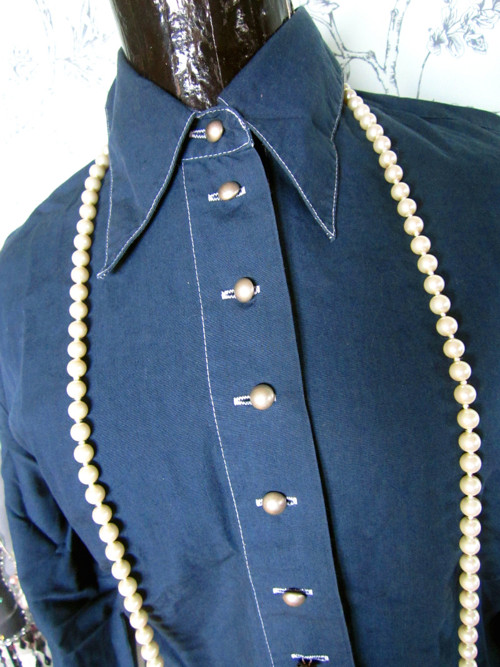 Košile vintage dark blue — foto 2