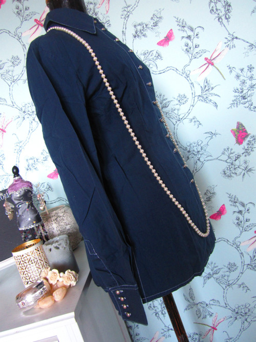 Košile vintage dark blue — foto 3